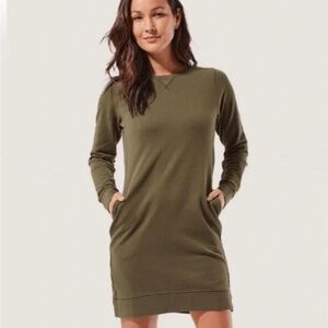 Pact Olive Long Sleeve Dress